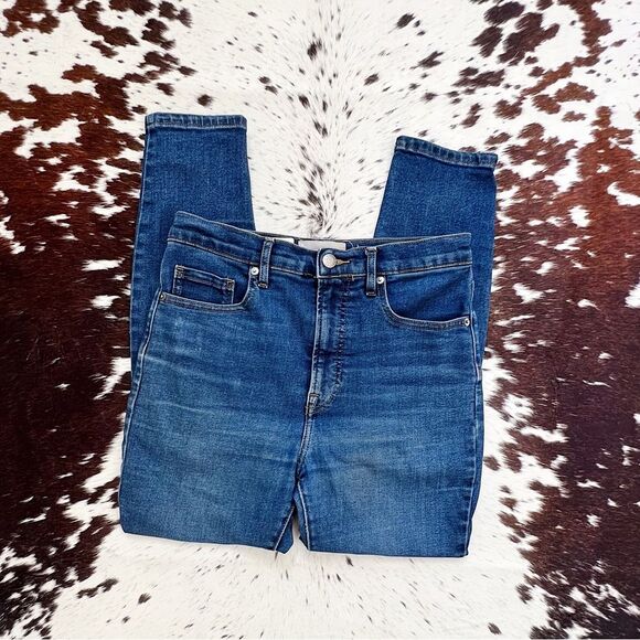 Everlane High Rise Ankle Skinny Medium Blue Wash Designer Jean Sz 28 - Picture 2 of 6